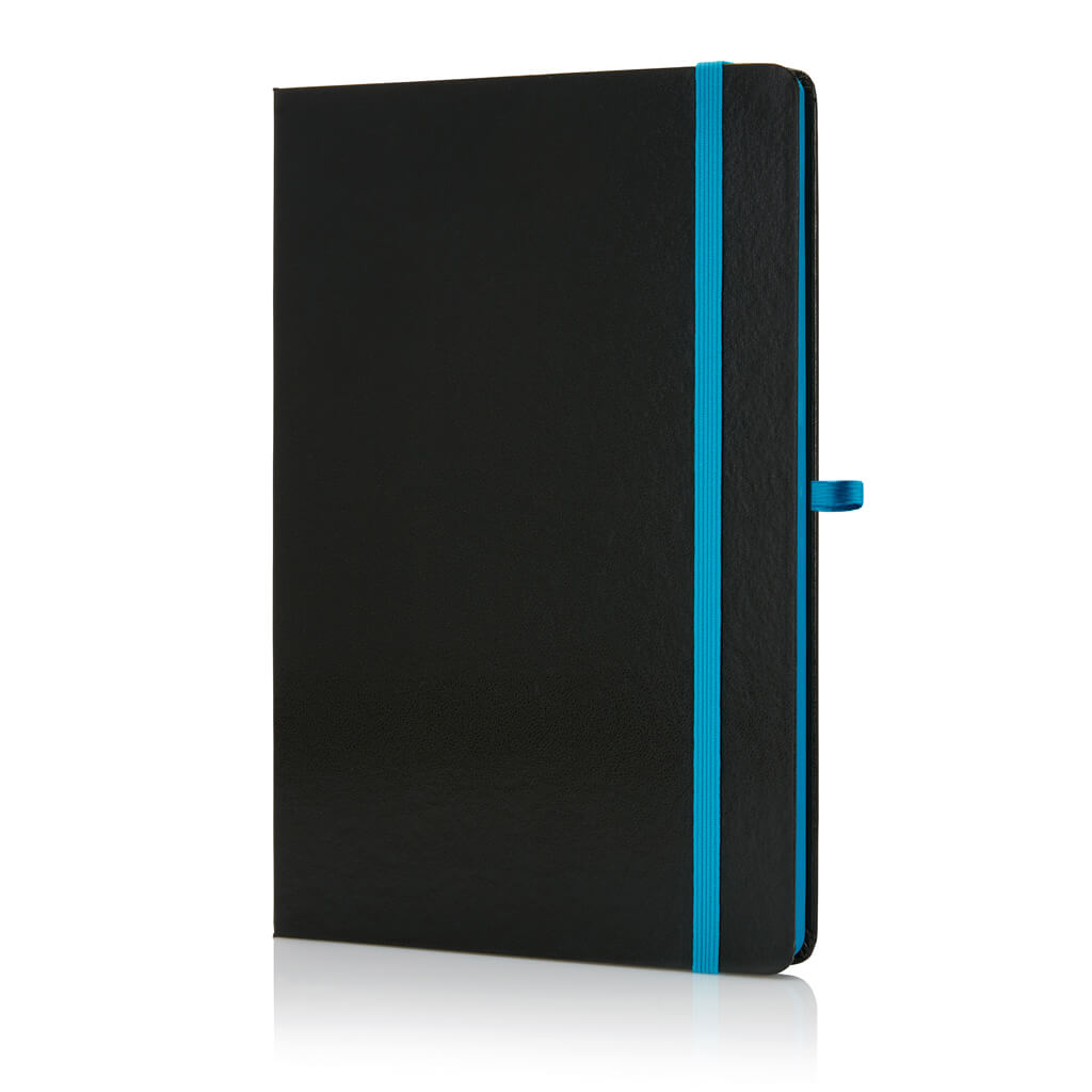 A5 Hardcover Ruled Notebook Black - Blue