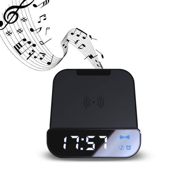 Multi-functional Wireless Speaker, Charger & Alarm Clock 5-in-1