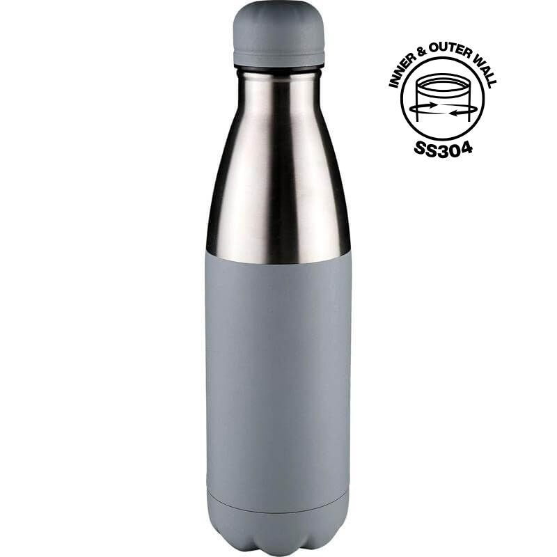 Double Wall Stainless Steel Water Bottle - Grey