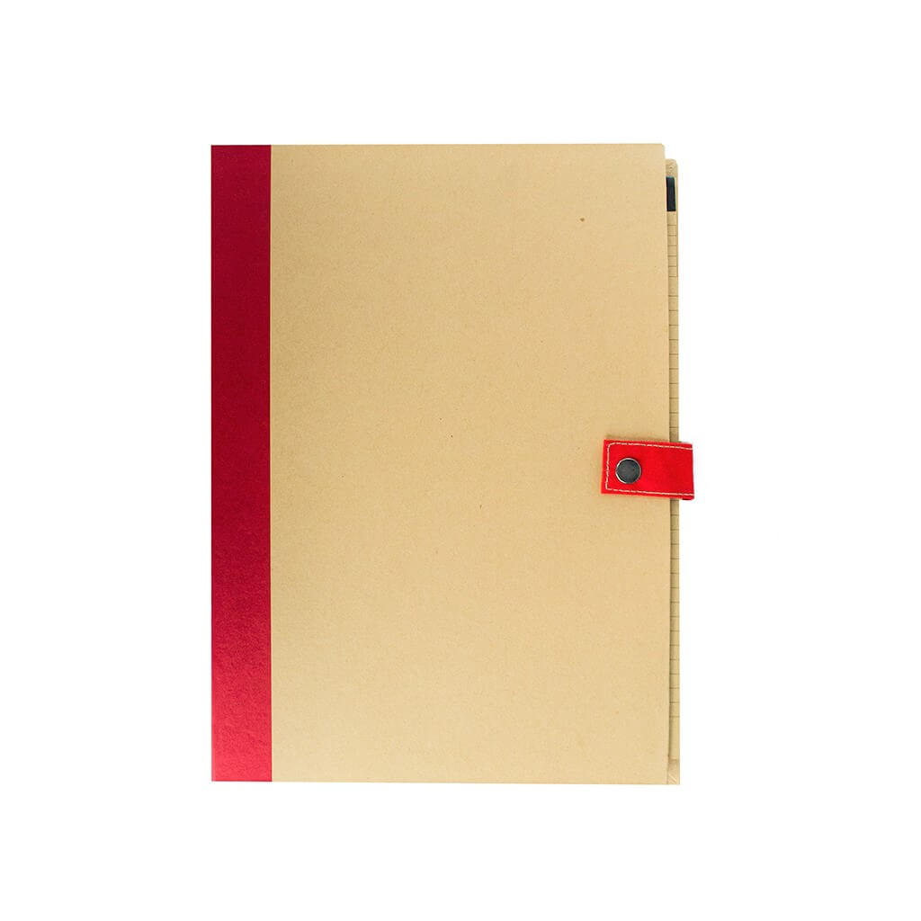 A4 Folder With Pen Red