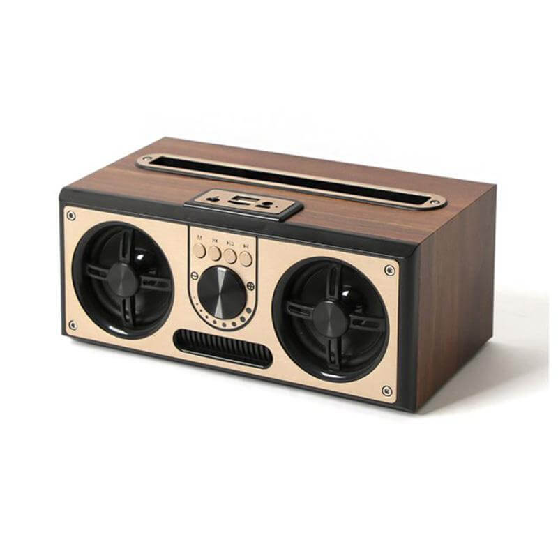 Retro Wood 20W Bluetooth Speaker with FM