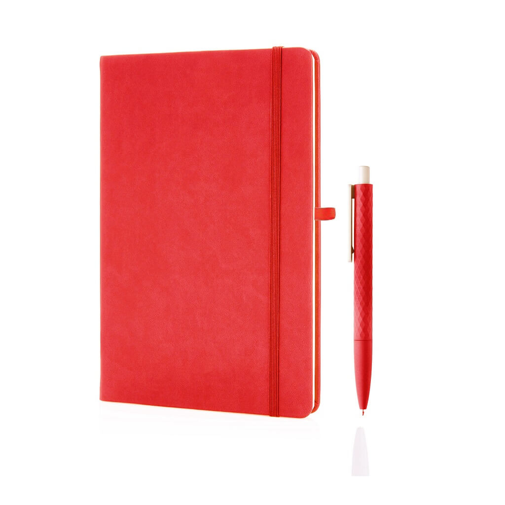 A5 Notebook With Pen Set - Red