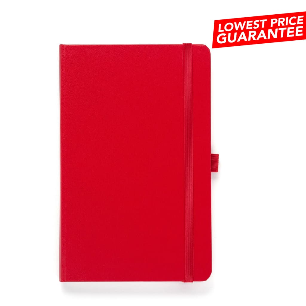 A5 Hard Cover Ruled Notebook - Red