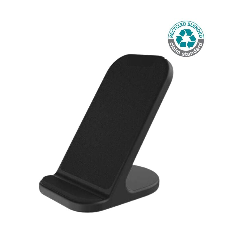 Recycled 10W Wireless Charger Phone Stand - Black