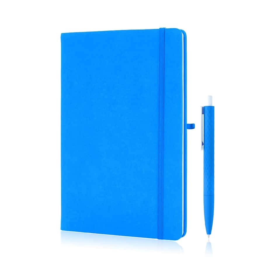 A5 Notebook With Pen Set -Aqua Blue