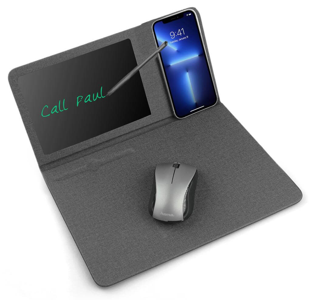10W Wireless Charger & Writeable Mouse Pad - Black