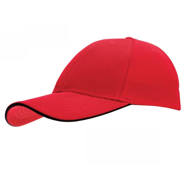 Performance Stretch-Fitted Cap - Red / Black