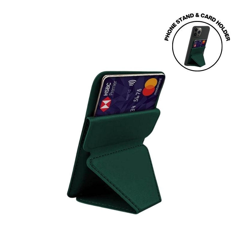Mag Card Holder with Phone Stand - Green