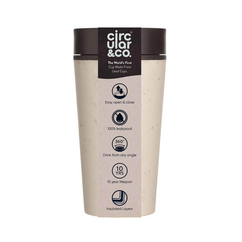 Circular Cup Cream & Cosmic Black 12oz