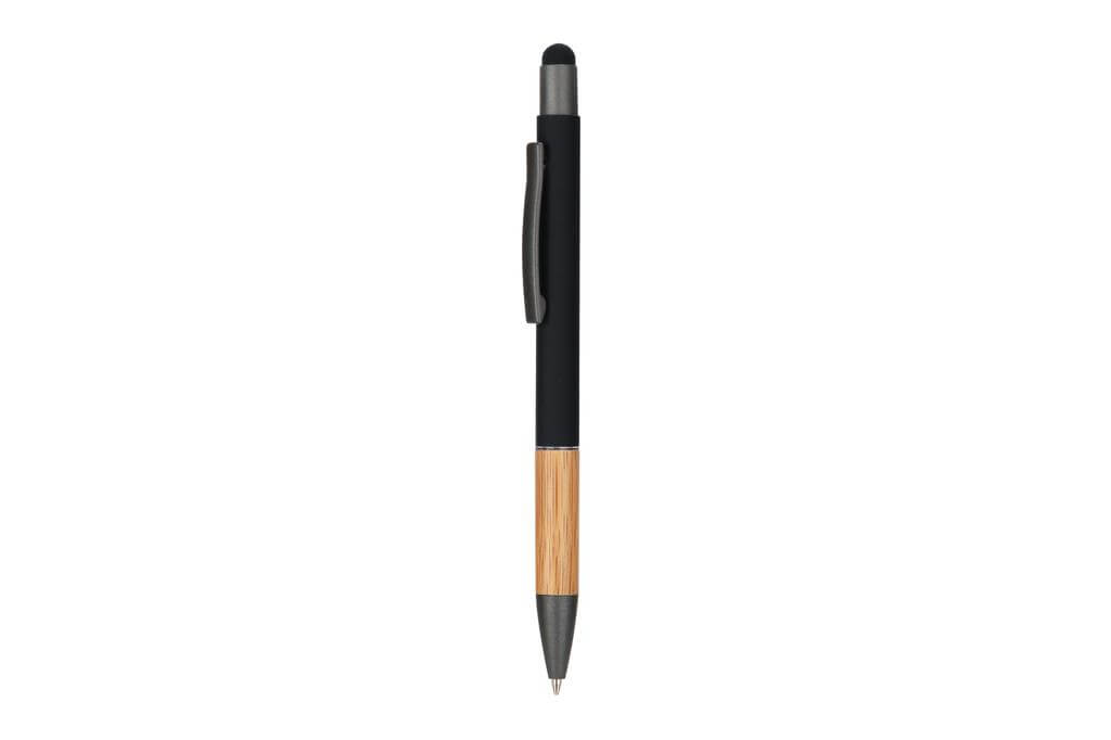 Metal Stylus Pen with Bamboo Grip - Black
