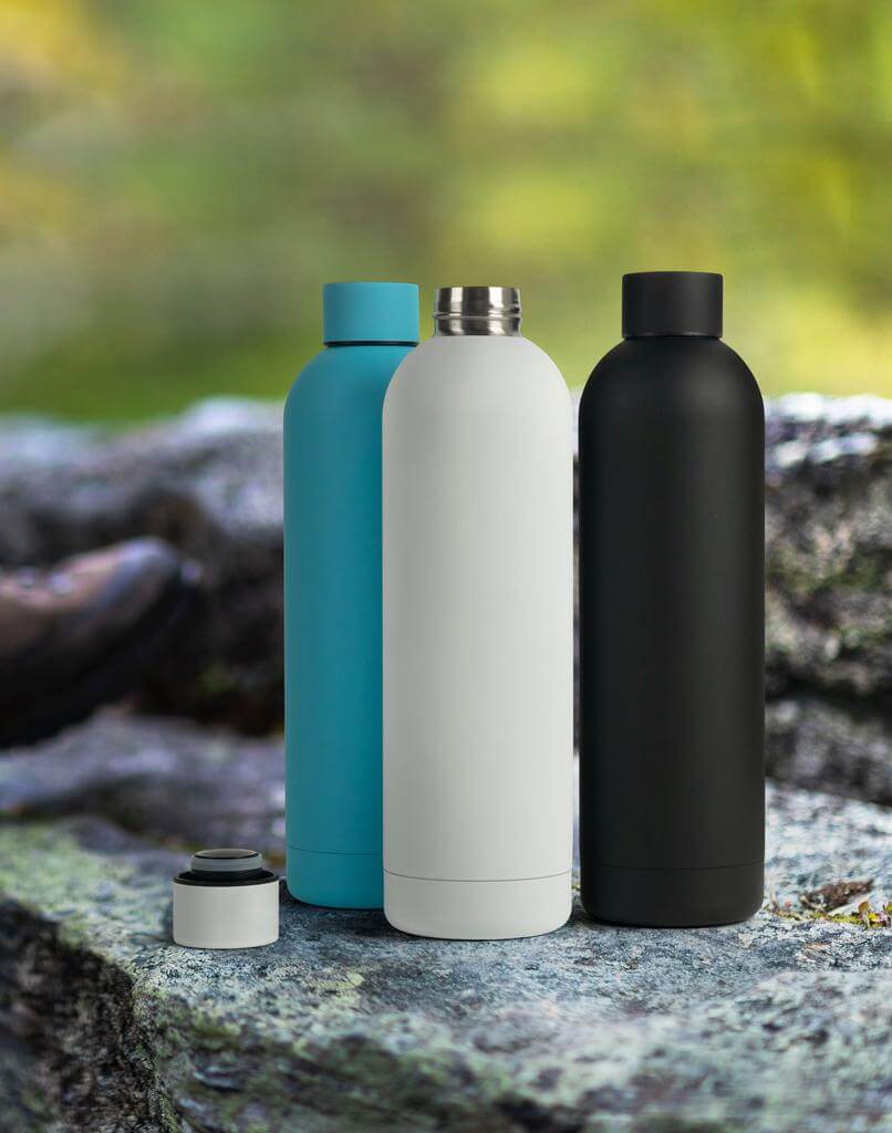 Soft Touch Insulated Water Bottle - 750ml - Black