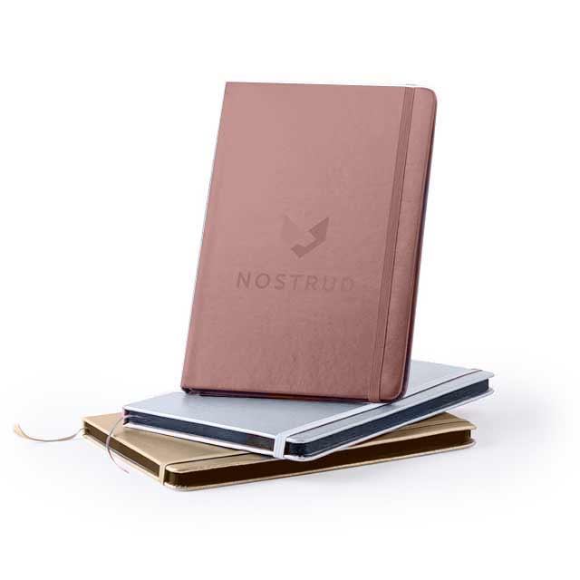 PU A5 Notepad In Metallic Bronze Color