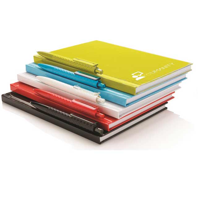 A5 Hard Cover Notebook With Pen - Lime