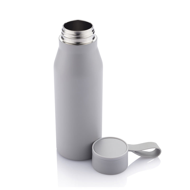 Collection Recycled Stainless Steel Vacuum Bottle with Loop - Grey