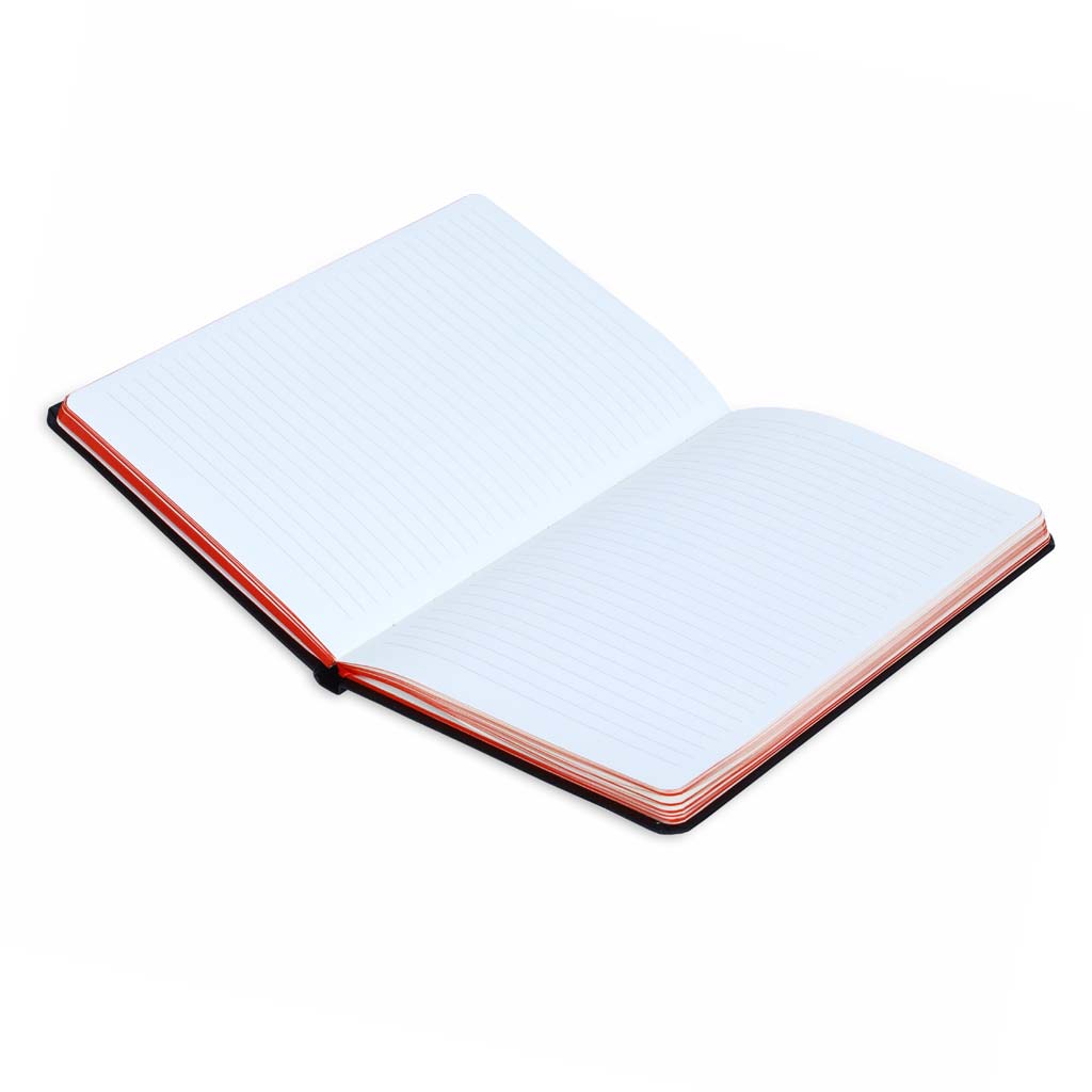 A5 Hardcover Ruled Notebook Black - Orange