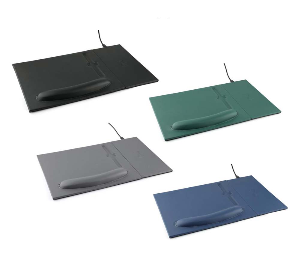 10W Wireless Charger PU Mouse Pad - Dark Green