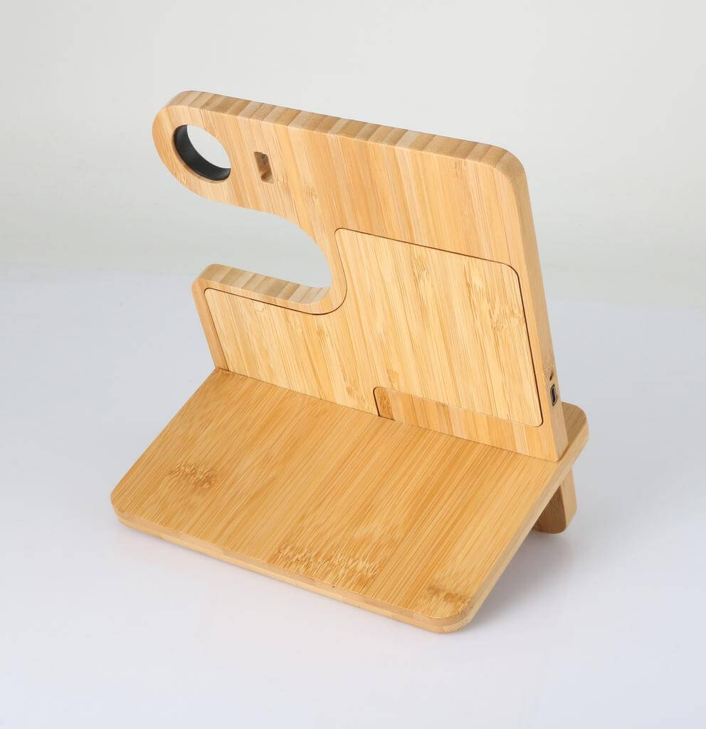 Bamboo 10W Simultaneous Charging Station 3 in 1