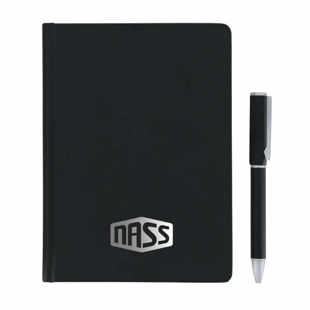 Set Of PU Thermo Notebook And Pen - Black