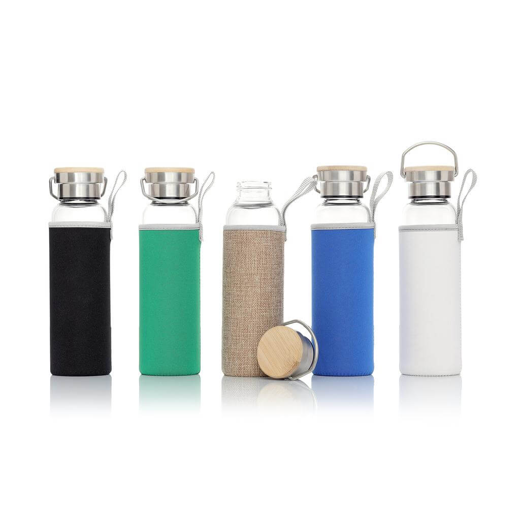 Glass Bottle with Neo Sleeve - Black