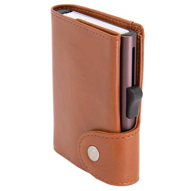 C-secure Classic Italian Leather RFID Wallet Chestnut