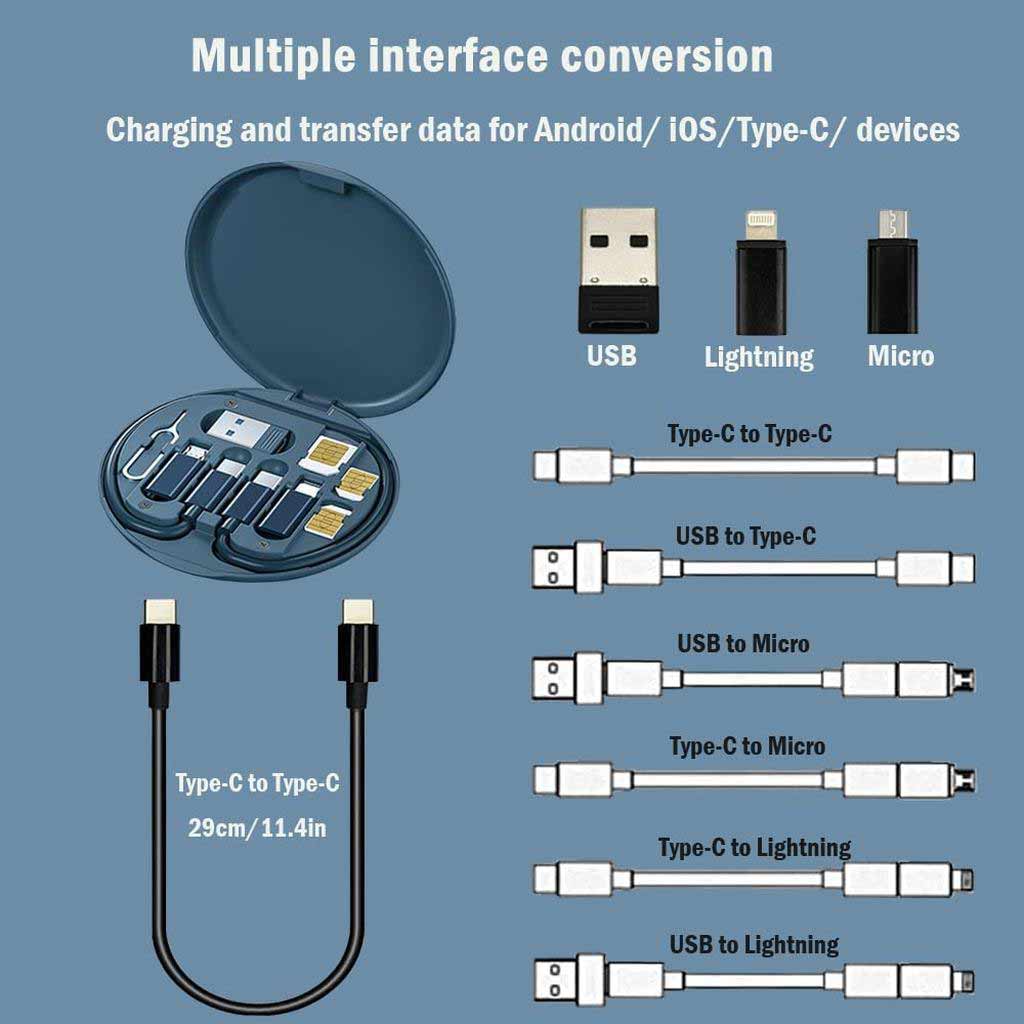 Recycled Multi-Cable Set - Blue