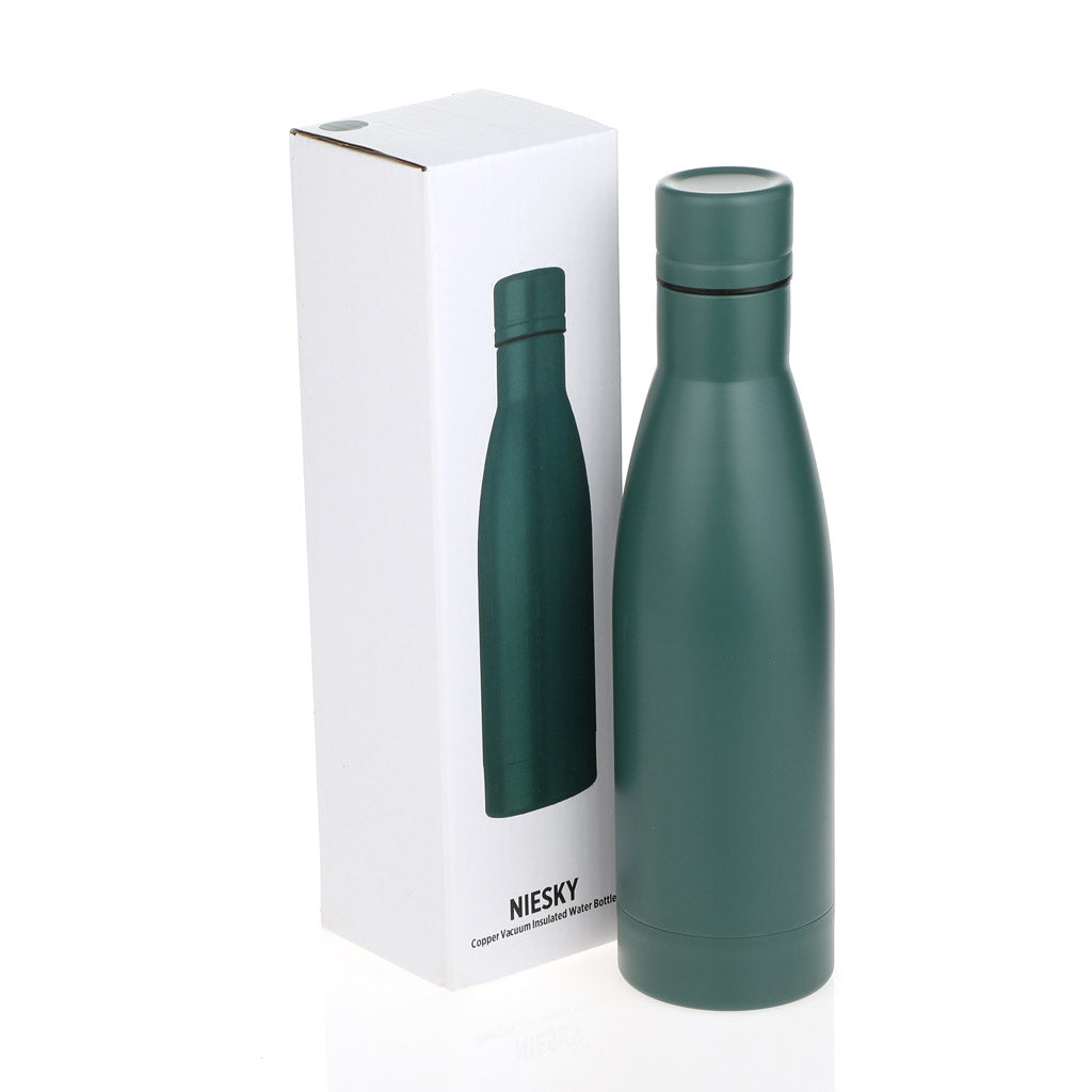 Copper Vacuum Insulated Double Wall Water Bottle - Green