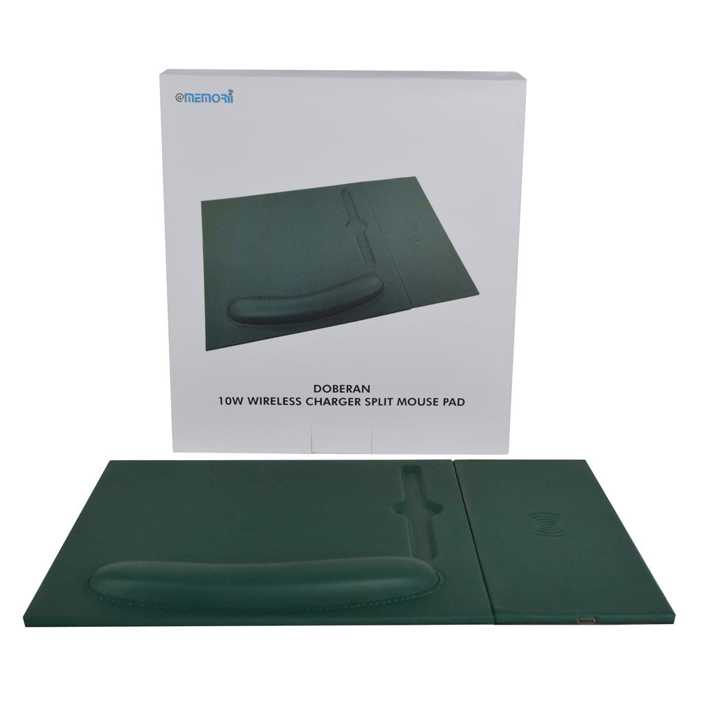 10W Wireless Charger PU Mouse Pad - Dark Green