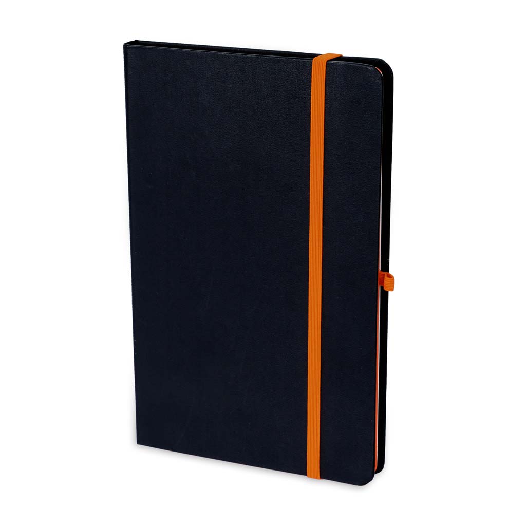 A5 Hardcover Ruled Notebook Black - Red