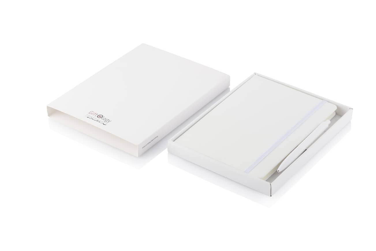 A5 Notebook With Pen Set - White