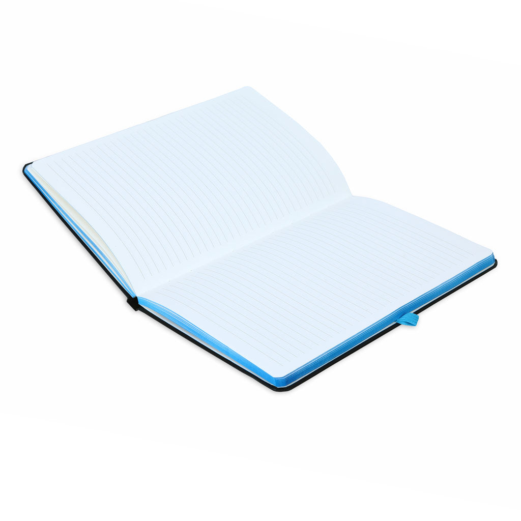 A5 Hardcover Ruled Notebook Black - Blue