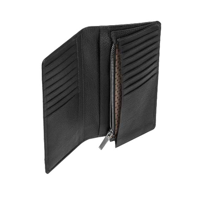 Classic Match Leather Slimfold Wallet - Black