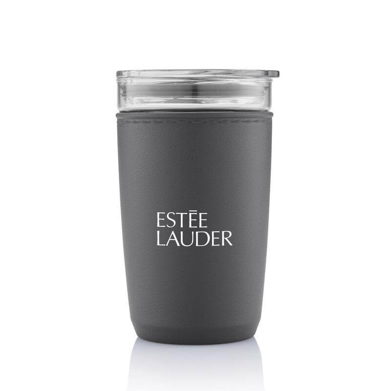 Glass Tumbler with Recycled Protective Sleeve - Black