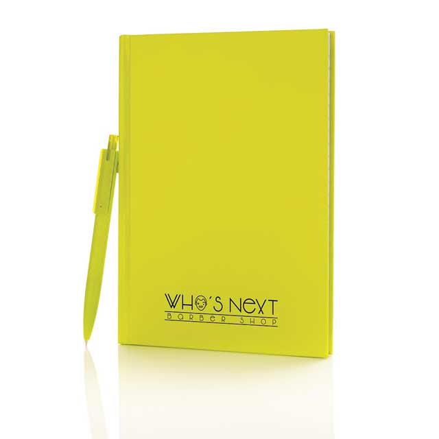 A5 Hard Cover Notebook With Pen - Lime