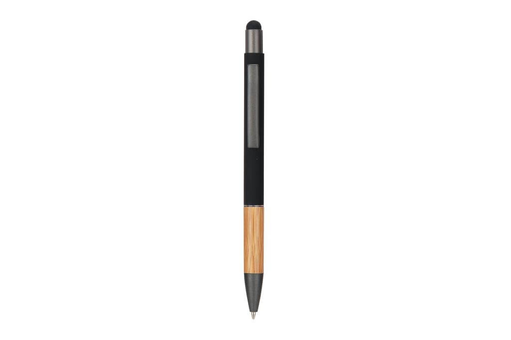 Metal Stylus Pen with Bamboo Grip - Black