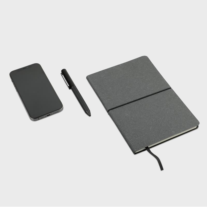 A5 Recycled Leather Soft Cover Notebook - Black