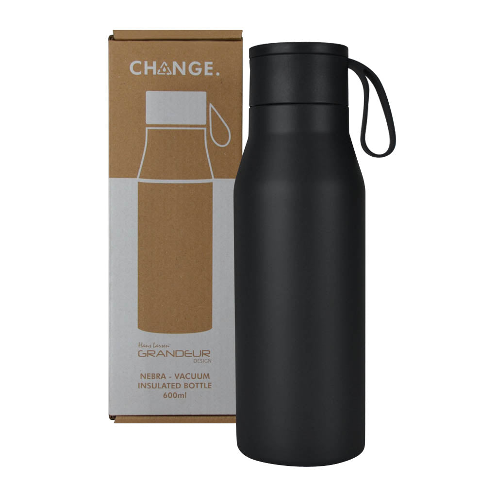 Collection Vacuum Bottle with Loop - 600ml - Black