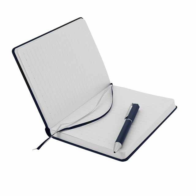 Set Of PU Thermo Notebook And Pen - Blue