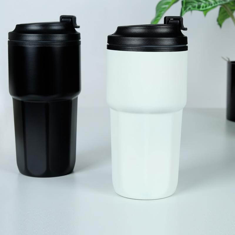 Steel/PP Double Wall Travel Mug 500ml - White