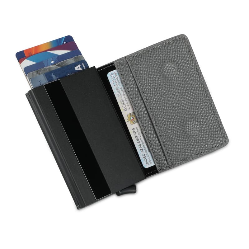 RFID Sliding Card Holder - Dark Grey