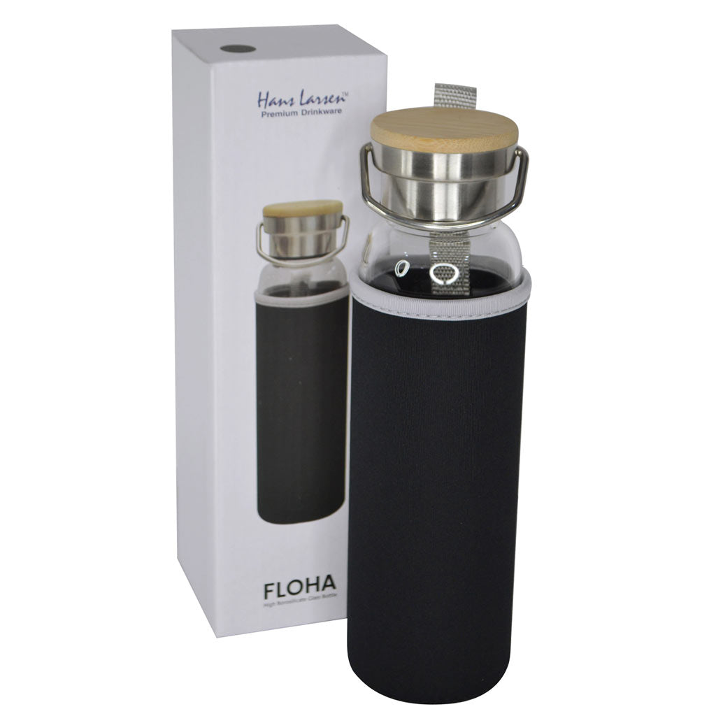 Glass Bottle with Neo Sleeve - Black