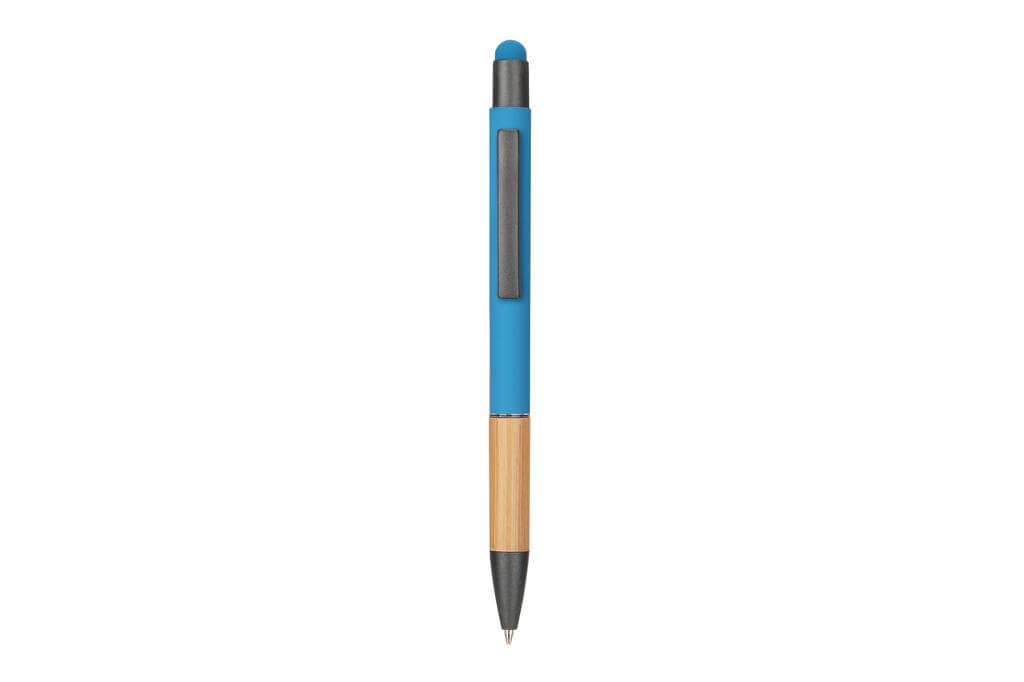 Metal Stylus Pen with Bamboo Grip - Blue