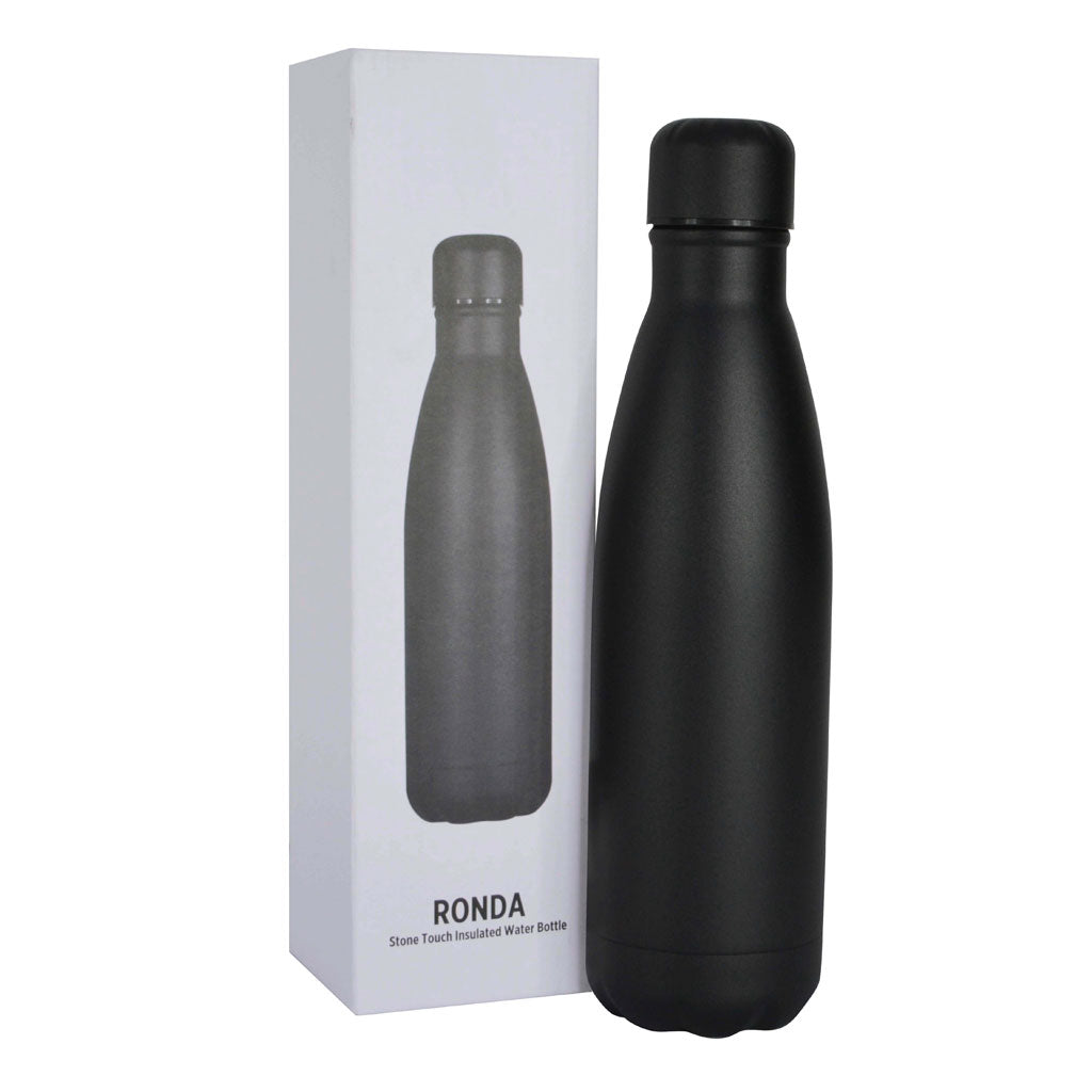 Stone Touch Insulated Water Bottle - Black