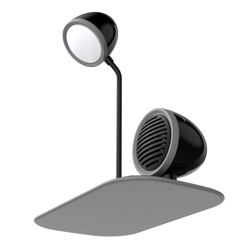 Wireless Charger Lamp with Speaker 3 in 1 - Black