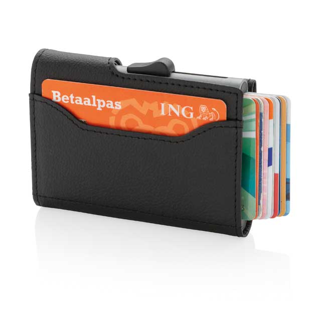 C-secure PU RFID Card Holder & Wallet Black