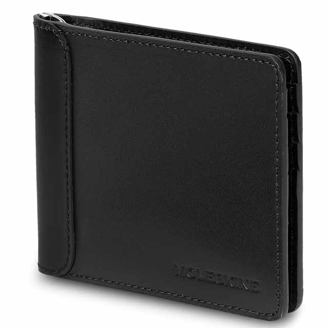 Classic Genuine Leather Clip Wallet - Black