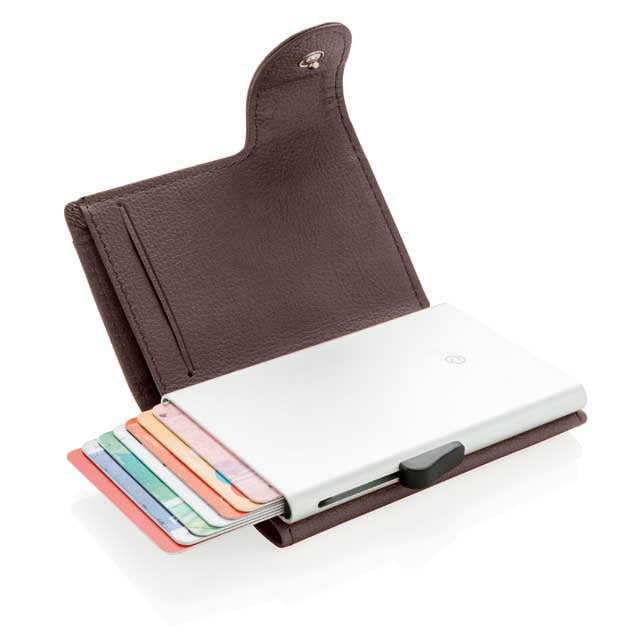C-secure PU RFID Card Holder & Wallet Brown